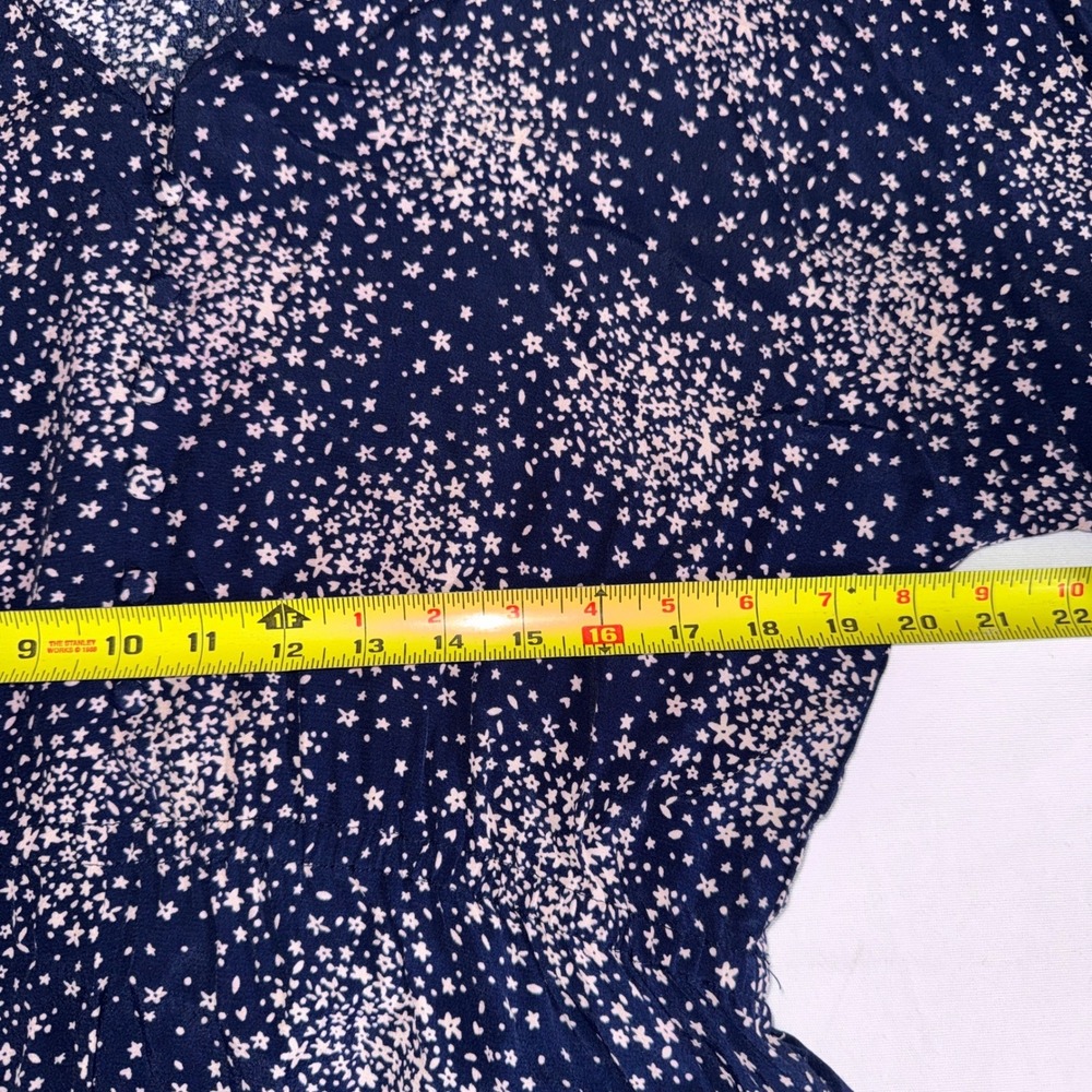 Boden Navy Pink Floral Print V-Neck Mini Dress Short Sleeve Pockets W0206 US 10 - Picture 3 of 13